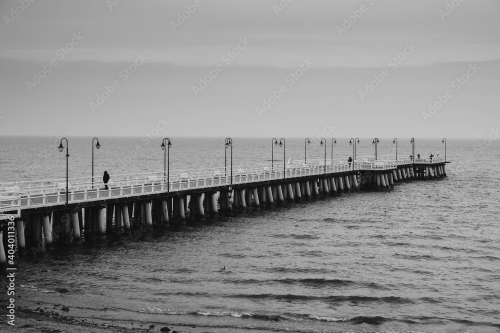 Molo Orlowo, Orlowo Pier, Pomeranian, Baltic sea, Poland, Sopot