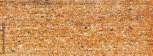 Brick wall, brick texture, background for design, panorama
