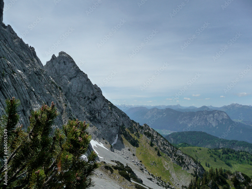 Widauersteig via ferrata, Scheffauer mountain, Tyrol, Austria Widauersteig via ferrata, Scheffauer mountain, Tyrol, Austria