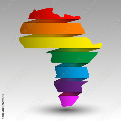 Image of a LGBT (lesbian, gay, bisexual, and transgender) Flag African continent. International Gay Pride Concept