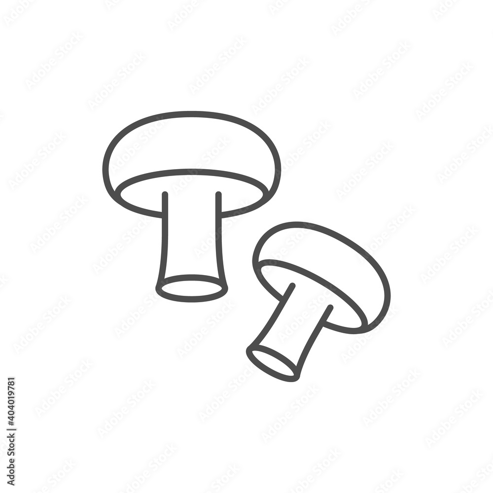 Mushrooms line icon or health food concept Mushrooms line icon or health food concept