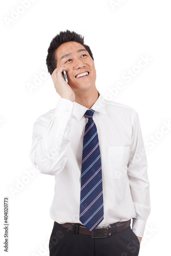 A young Business man on the phone