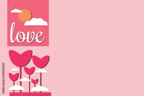 love heart concept background. paper cut style for valentine's day or invitation cards. digital craft paper art. copy space. vector illustration.
