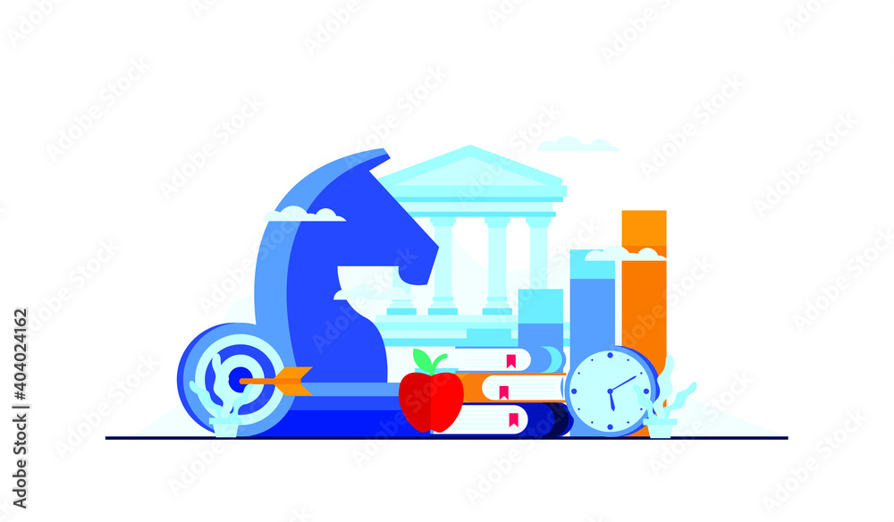 business management education flat illustration business management education flat illustration