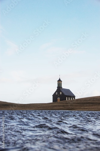 Hvalsneskirkja church chapel in Hvalnes Sandgerdi Reykjanes Southern Peninsula Reykjanesskagi Iceland Europe photo