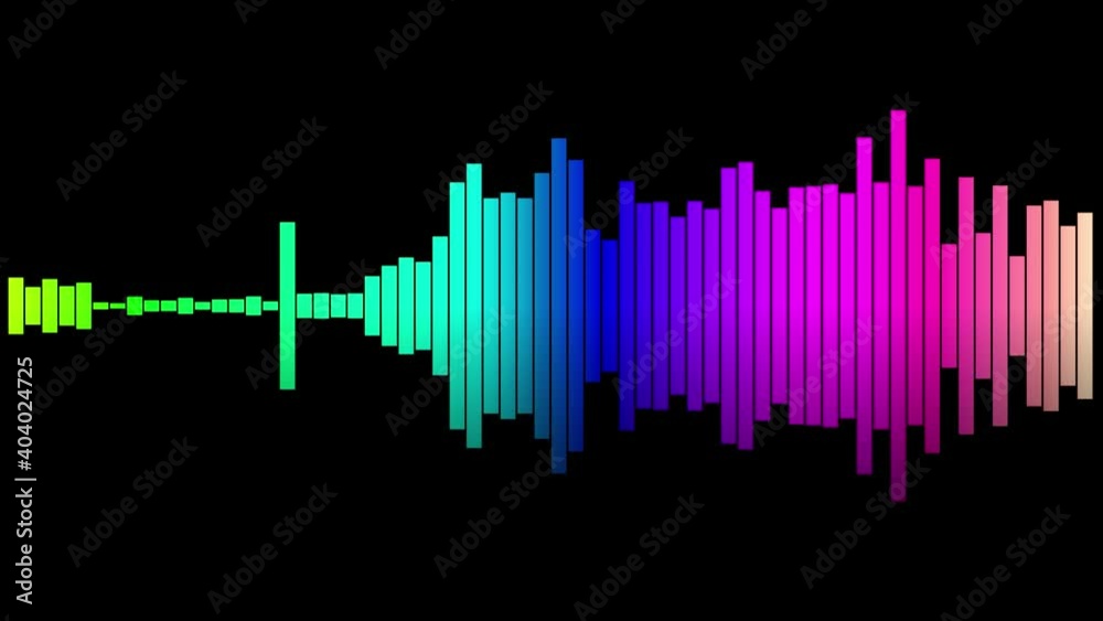 Animation of audio visualizer on black background. Color music equalizer Animation of audio visualizer on black background. Color music equalizer