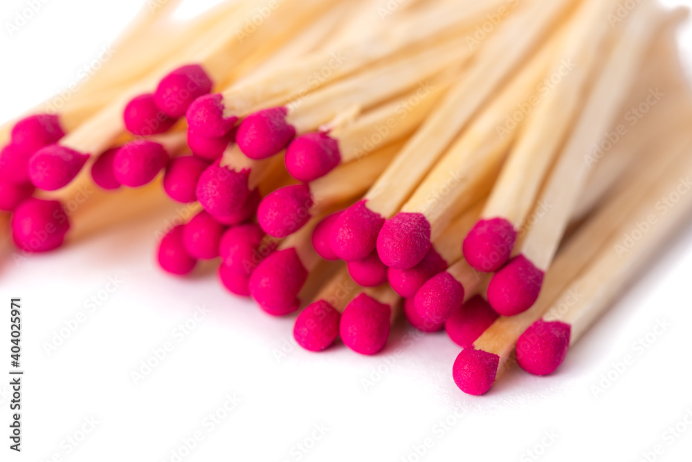 Wooden matches with sulfur for lighting a fire isolated on a white Wooden matches with sulfur for lighting a fire isolated on a white