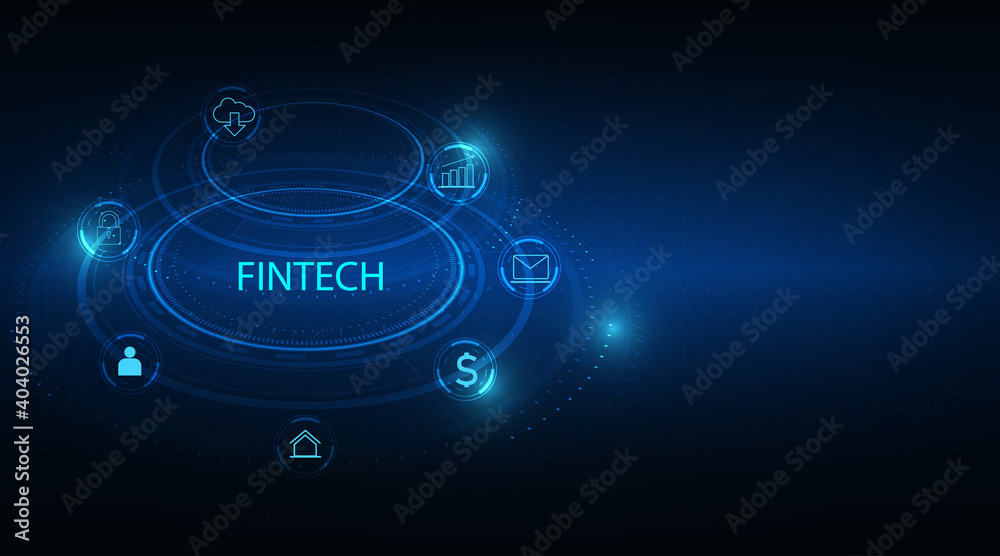 Fintech -financial technology concept.Business investment banking payment.vector illustration.