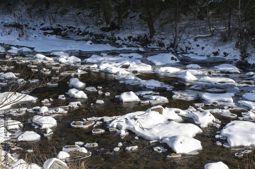 Boquet River near the bridge of Wadhams NY in winter photo