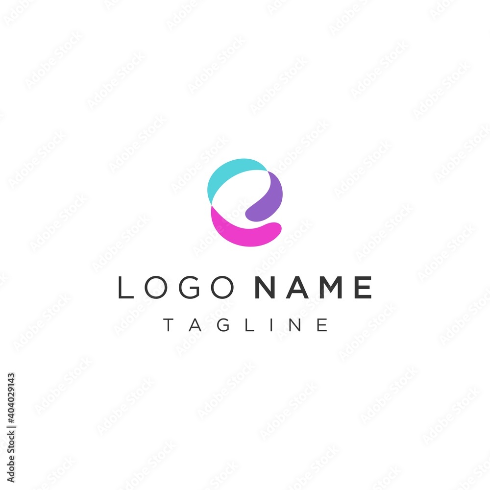 Fototapeta premium Flow abstract logo design letter E