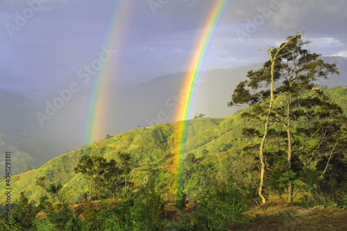 Fototapeta Naklejka Na Ścianę i Meble -  rainbow in the mountains papua