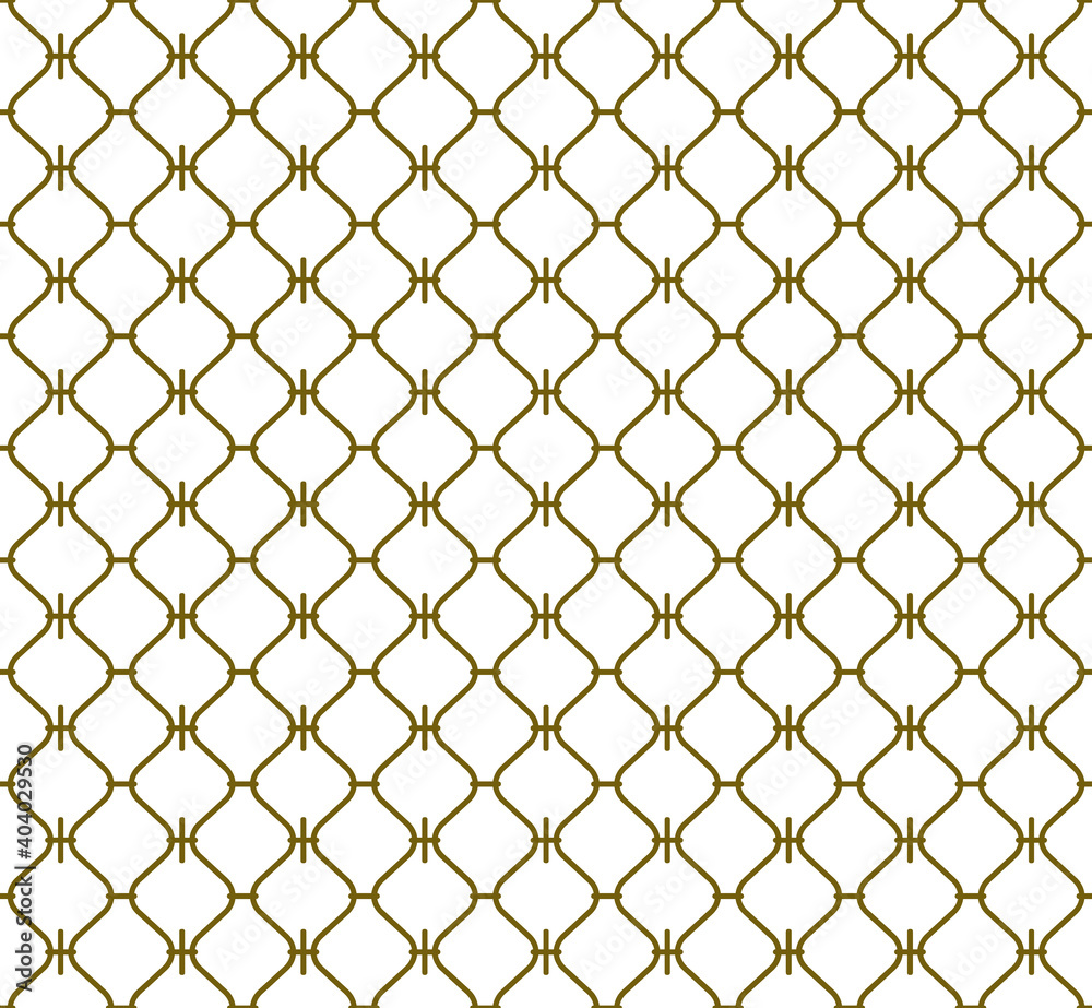 Seamless geometric pattern with lines. Vector background. White and brown texture. Simple lattice graphic design