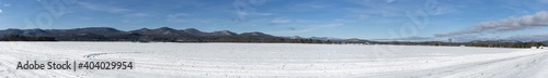 Panoramic view of a winter scene in the Adirondack Mountains  © Guy