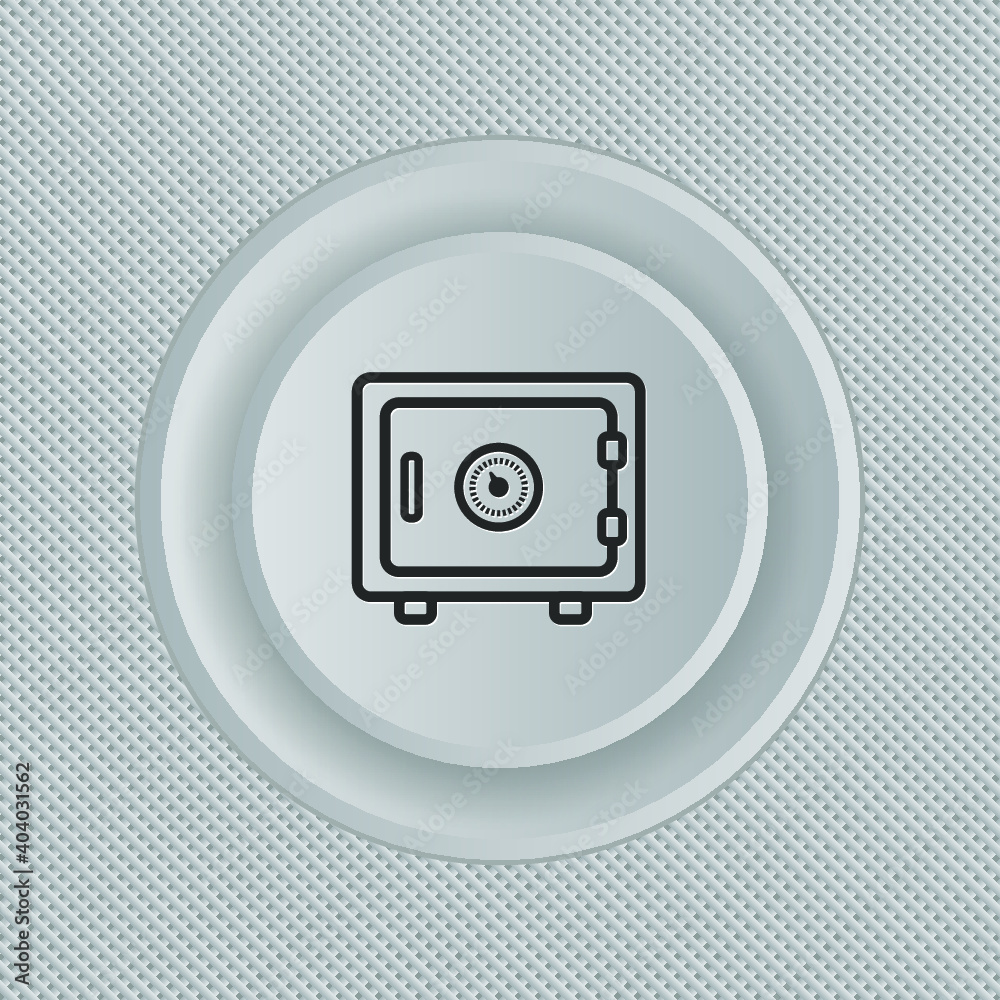Strongbox line sign. Single line icon on white background. Vector illustration Strongbox line sign. Single line icon on white background. Vector illustration