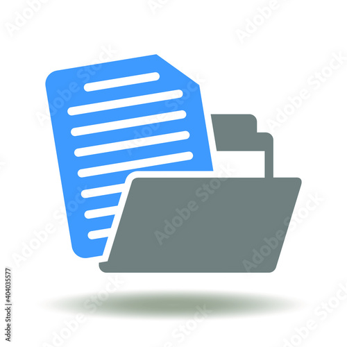 File folder vector icon. Document files management symbol.