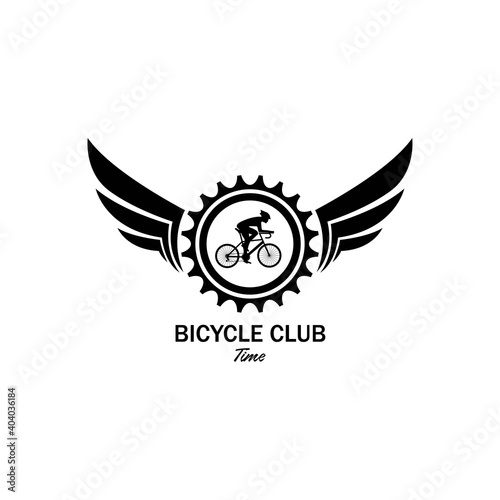 Bike logo template vector. Vintage monogram bike logo concept