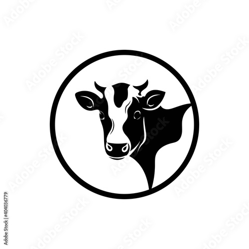 Cow head icon isolated on white background. Design elements for logo  label  emblem  sign. Vector illustration