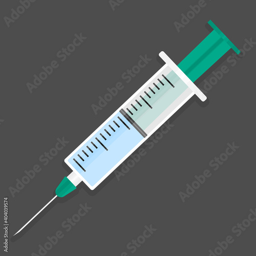 drawn up syringe with vaccine shot or other medicine vector illustration