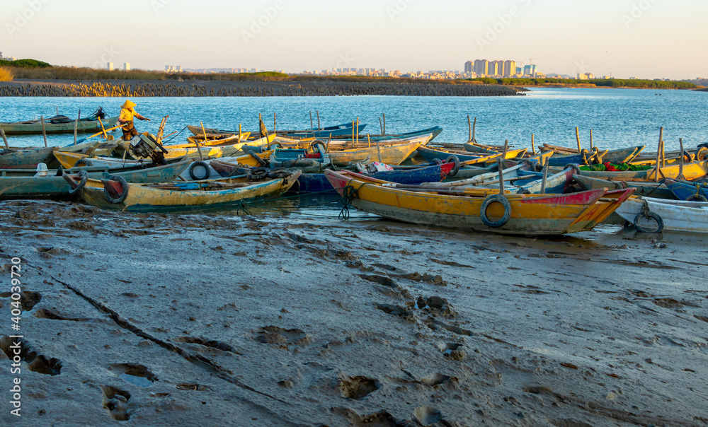 Obraz premium boats on the beach