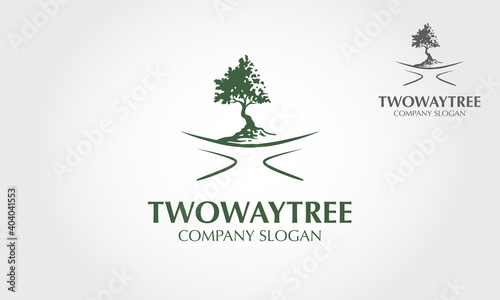 Two Way Tree Vector Logo Template is a great abstract logo design for investments and more.