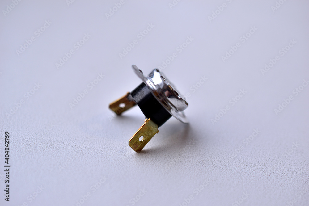 Electronic radio element on a white background thermoelement Electronic radio element on a white background thermoelement