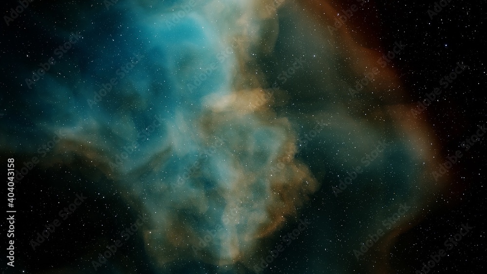 nebula gas cloud in deep outer space, science fiction illustrarion, colorful space background with stars 3d render
