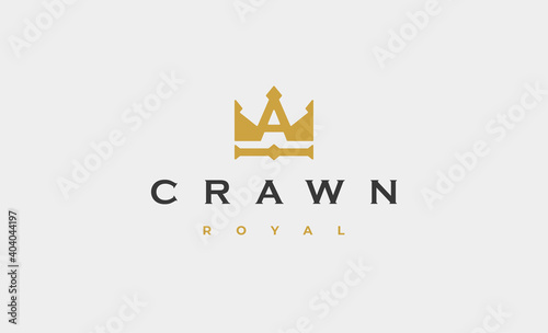 letter a king royal logo Design Vector illustration