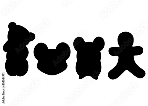 Figured cookies in a set in the form of a man, a mouse, a hamster and a bear.