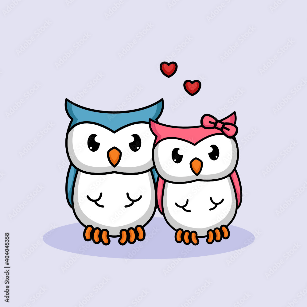 Cute couple animals in Valentine's Day love Cute couple animals in Valentine's Day love