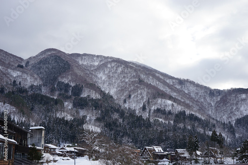 UNESCO, World Heritage Site, Shirakawago village with winter snow in Gifu prefecture, Japan , 日本 岐阜県 白川郷 合掌造り