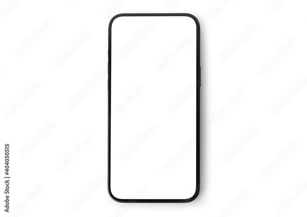 Black mobile smartphone mockup with blank screen isolated on white background with clipping path, Can use mock-up for your application or website design project. Black mobile smartphone mockup with blank screen isolated on white background with clipping path, Can use mock-up for your application or website design project.