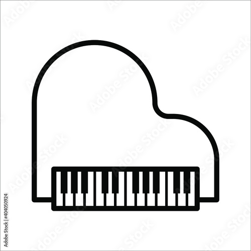 Piano Icon Isolated on White Background