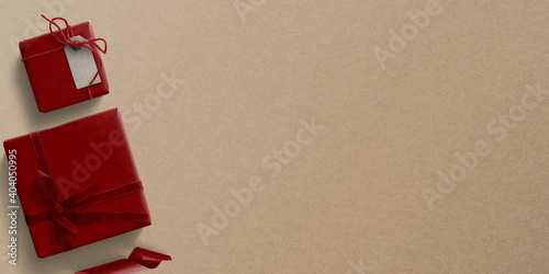 red gift box packed luxury ...