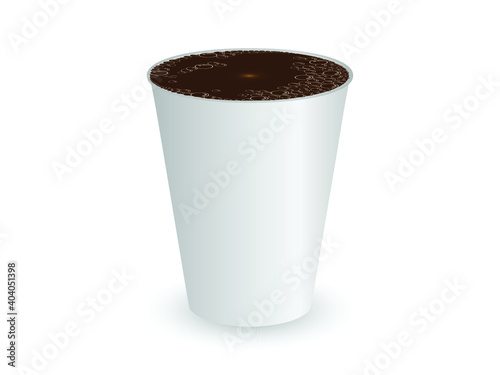 Hot Coffee, Cappuccino, Late, Mocha in white paper container cup with brown sleeve
