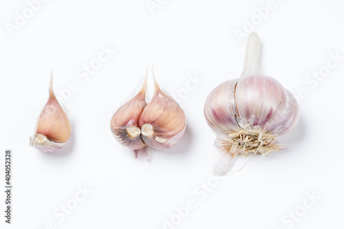 garlic on a white background