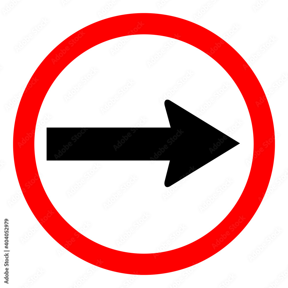 Traffic sign, go right. Traffic sign, go right.