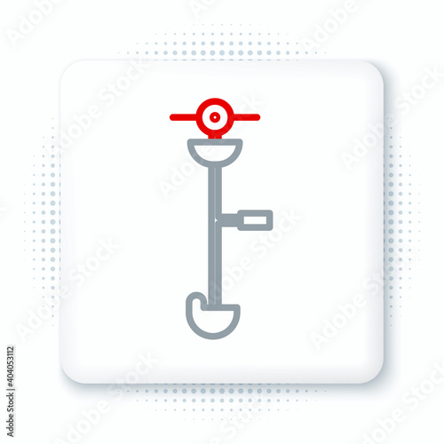 Line Grass and weed electric string trimmer icon isolated on white background. Grass clipper, lawn mower isolated on white background. Colorful outline concept. Vector.