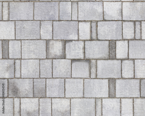 Seamless outdoor floor tiles texture, outside grey parking lot tile pattern, high resolution repeatable realistic stone wallpaper, seams free, perfect for renders and architectural works.