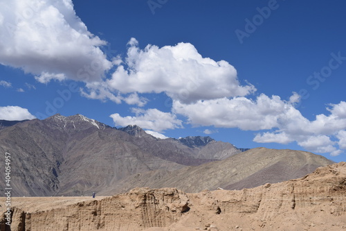 landscape with blue sky and clouds