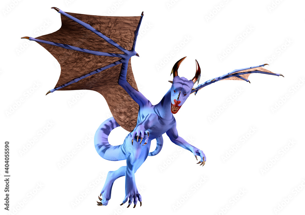 3D Rendering Fairy Tale Dragon on White 3D Rendering Fairy Tale Dragon on White