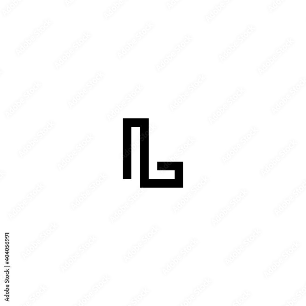 Black and white, professional elegant, trendy, trendy, awesome alphabet icons, initials l