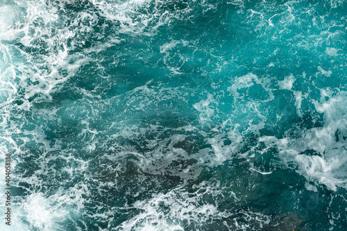 Adriatic Sea foam and waves aerial overhead  © Nodi