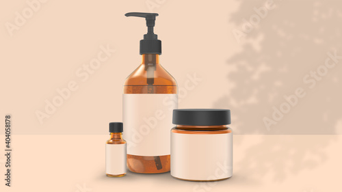 Download Aesop Bottle Cream And Oil Bottle Beauty Packaging Mockup Set Stock Illustration Adobe Stock
