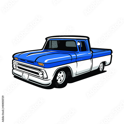 American classic pickup truck side view vintage truck vector isolated