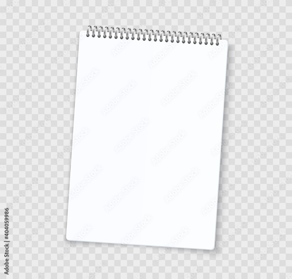 Blank notebook page sheet. Lined vector empty notebook page with