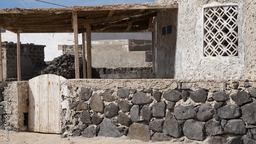 a door and a wall in Caihau, on the island Sao Vicente, Cabo Verde, in the month of November photo