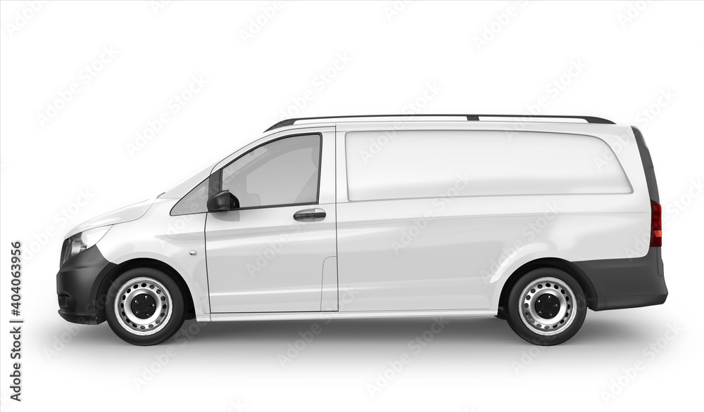 Realistic Panel Van Mockup Side View