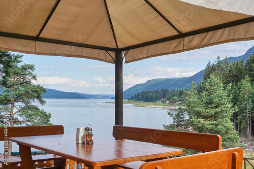 Relaxing pergola with wonderful landscape view