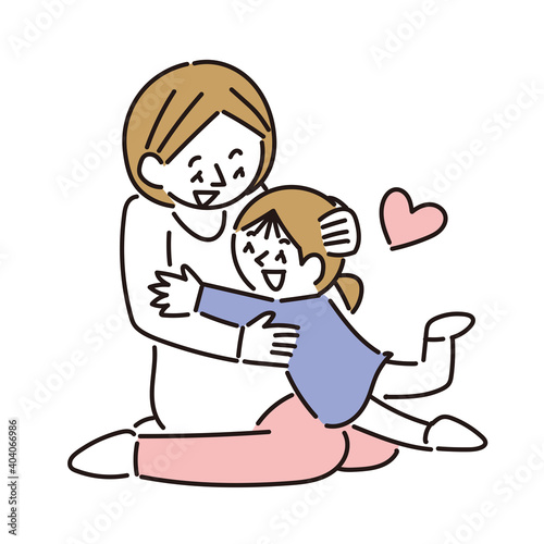 母親の優しさに甘える女の子