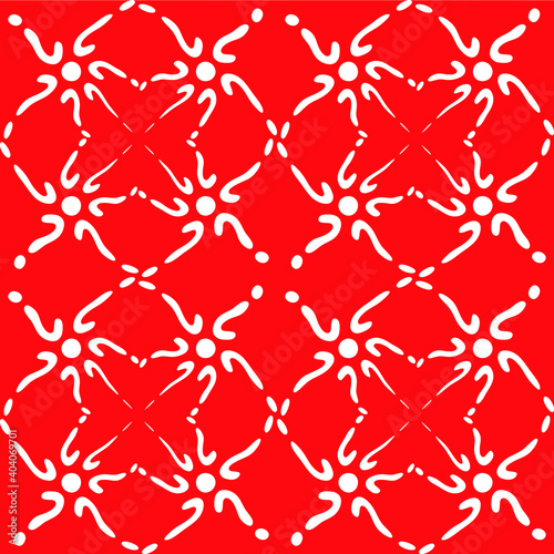 red and white mosaic abstract vector seamless pattern, geometrical print